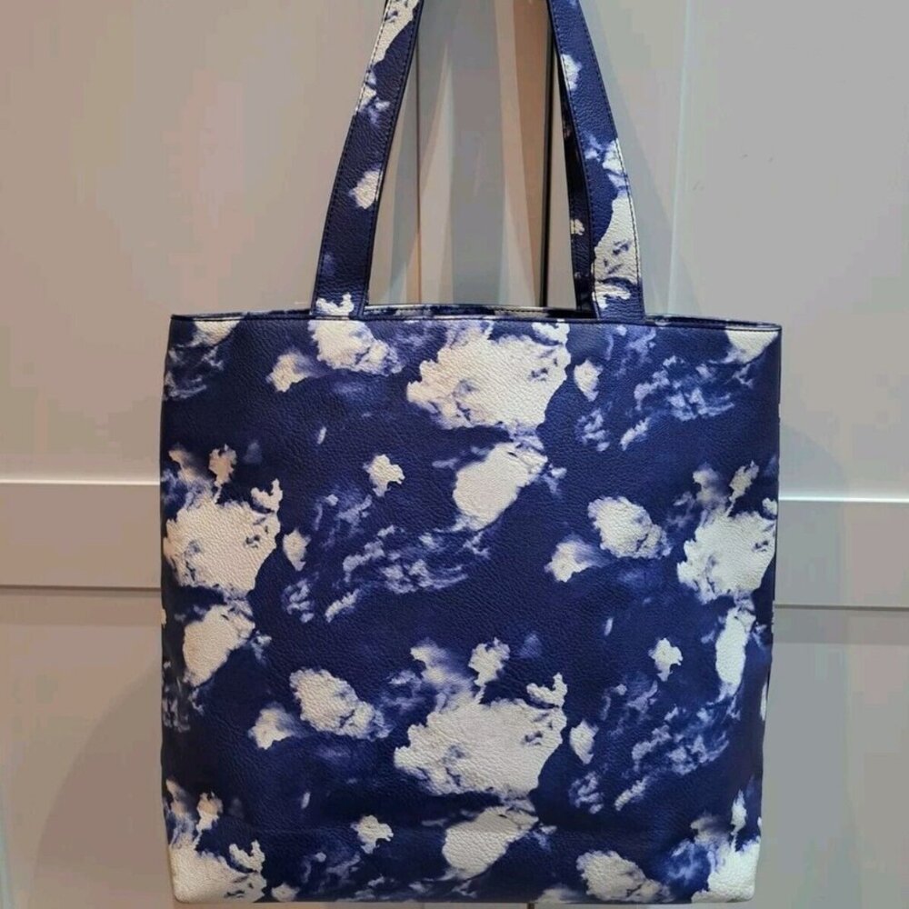 kate spade Navy & White Cloud-Print Shoulder Bag